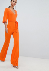 Missguided Tall Belted Jumpsuit Orange